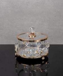 ZEYVE STONE-DECORATED ACRYLIC CASE SUGAR BOWL 20x20x15cm. 